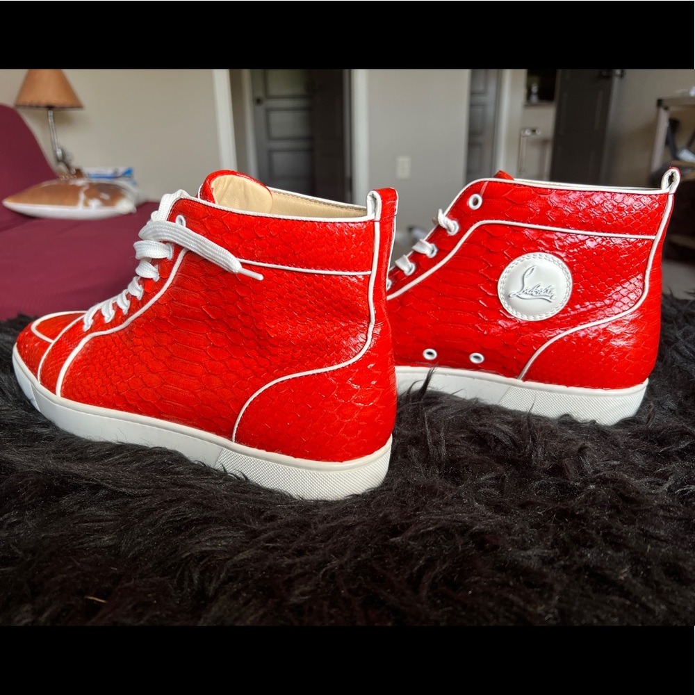 Christian Louboutin Authentic!!! red python size 46 runs 12.5 / 45.5